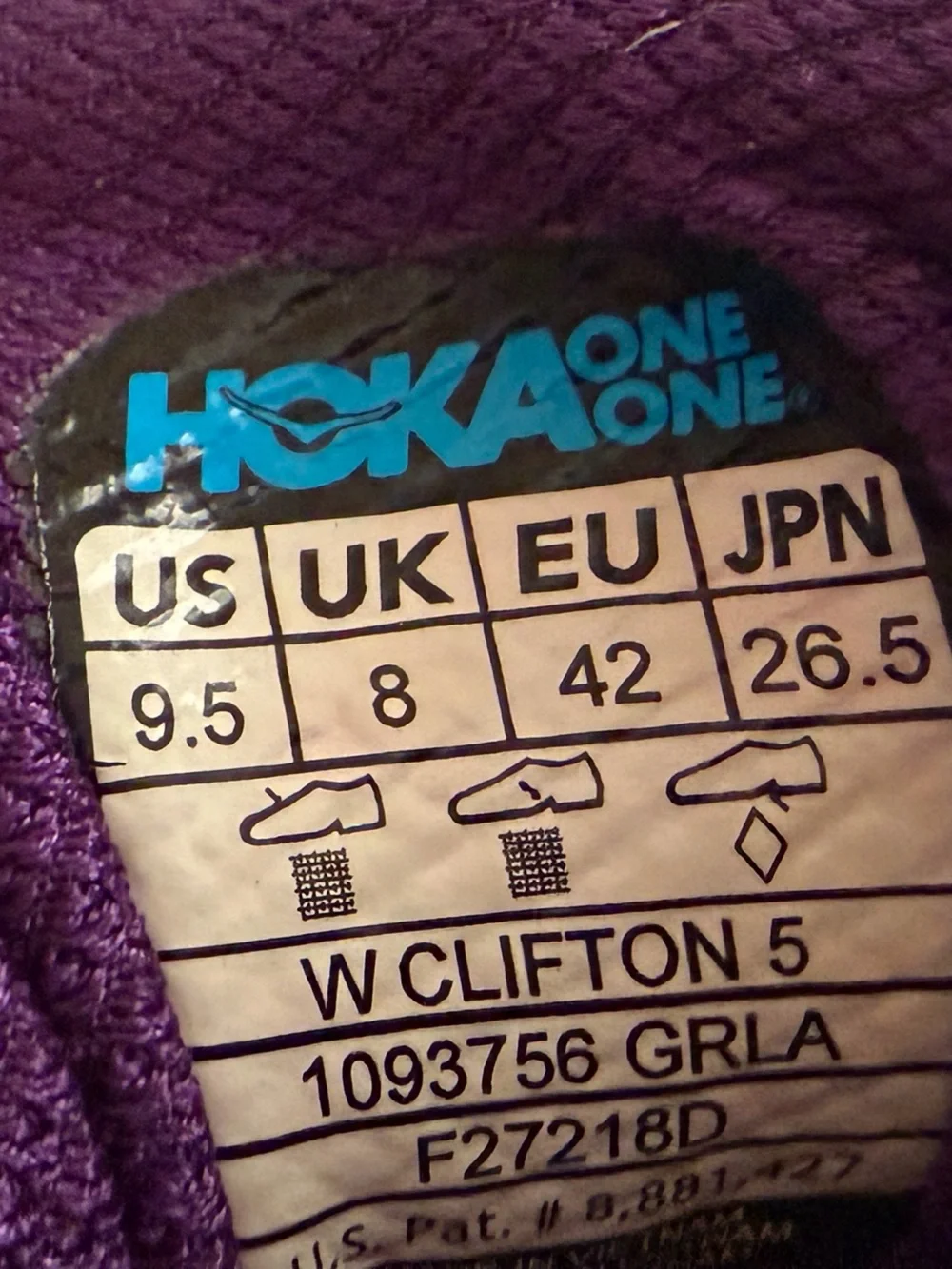 Hoka One One Time To Fly Running Shoe Women’s Size 9.5 Purple - Picture 9 of 10